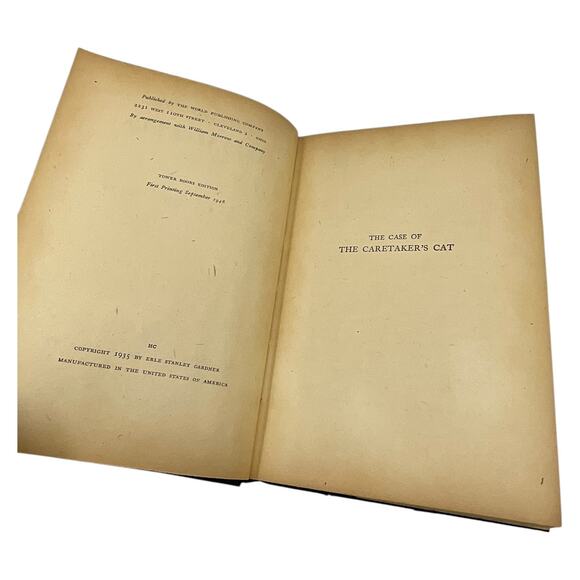 The Case Of The Caretakers Cat By Erle Stanley Gardner Tower Books 1935 - Picture 7 of 8